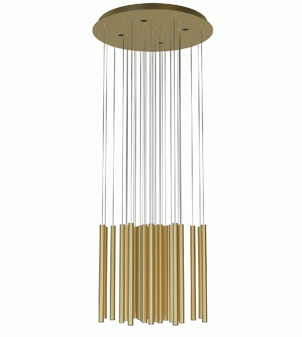 Viseča svetilka ORGANIC, P0476D, možnost zatemnitve, brušena zlata