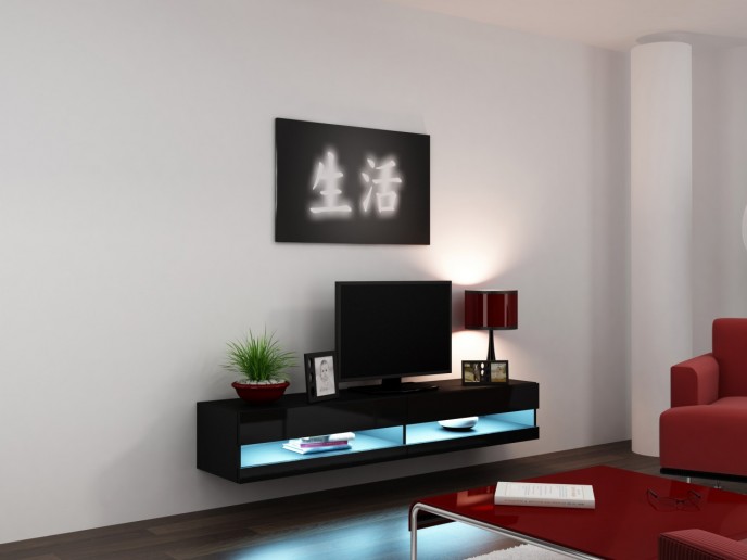 TV omarica z dvižnimi vratci VIGO 180 črna