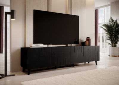 TV omarica BARI, 200 cm, mat črna