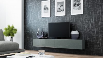 TV omarica VIGO 180 cm, siva/siva sijaj