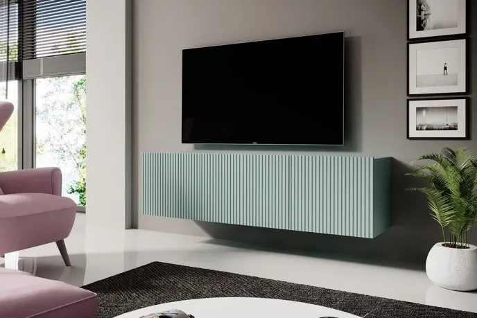 Viseča TV omarica NICOLE, 150 cm, žajbelj/fjord