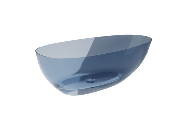 Transparentna prostostoječa kad XARA, blue wave, 160 x 75 cm