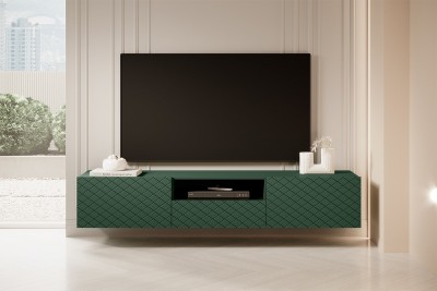 Viseča TV omarica SCALIA, 190 cm, temno zelena