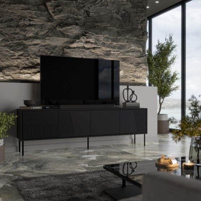 TV omarica ABI, 200 cm, mat črna