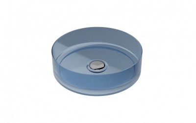 Transparentni nadpultni umivalnik ENYA blue Wave, 36 cm