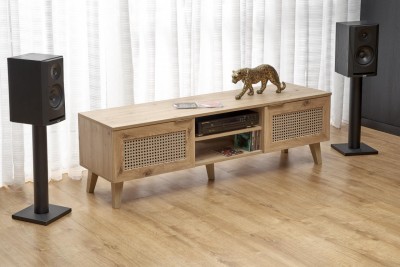 TV omarica BORNEO, 150 cm, obrtniški hrast/črna