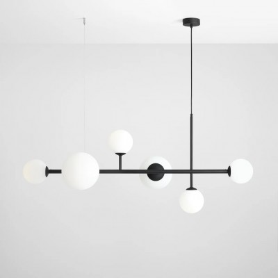 Viseča svetilka DIONE 6, 130 cm, črna