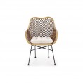 K336 dark brown rattan chair with armrests halmar 1