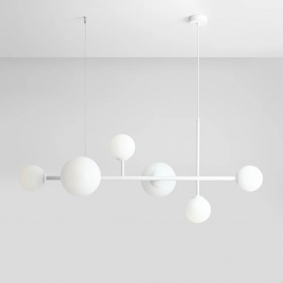 Viseča svetilka DIONE 6, 130 cm, bela