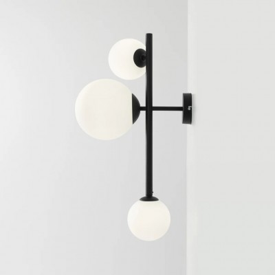 Stenska svetilka DIONE 3 BLACK, črna