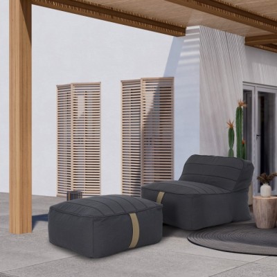 Bean bag vrtna vreča počivalnik SPUNGE, sivo-modra