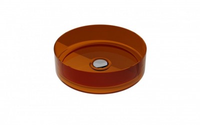 Transparentni nadpultni umivalnik ENYA earth rust, 36 cm