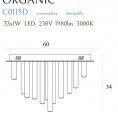 Stropna svetilka ORGANIC C0115D, krom