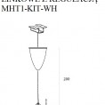 Kabel za viseče svetilke, tirni sistem, MAX MHT1-KIT, 2M, bel pokrov