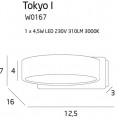 Stenska LED svetilka TOKYO W0167, zlata/črna