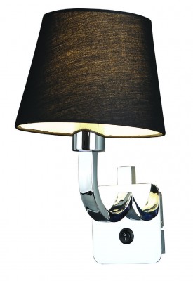 Stenska svetilka DENVER W0190, krom/črna