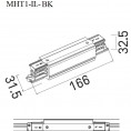 Vezni napajalni konektor za tirnico MHT1-IL, črna