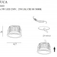 Vgradna LED svetilka YUCA FIXED H0103, črna