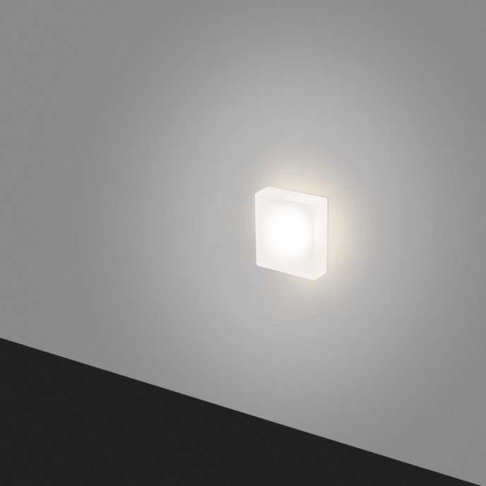 Stenska svetilka LESEL 008 L, belo steklo