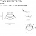 Vgradna svetilka YUCA ROUND TILTED H0105, črna