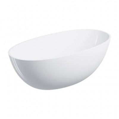 Samostoječa kad SHELL M+ 148 x 75 cm, sijaj bela