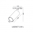 Tračni reflektor LAZER/T 219 L, črn