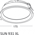 Vgradna svetilka SUN 931 XL, bela