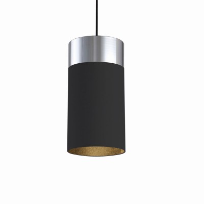 Viseča svetilka TOBA 173, črna/ poliran aluminij