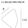 Stenska LED svetilka TIGRA W0127, bela