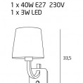 Stenska LED svetilka DENVER W0192, krom/črna